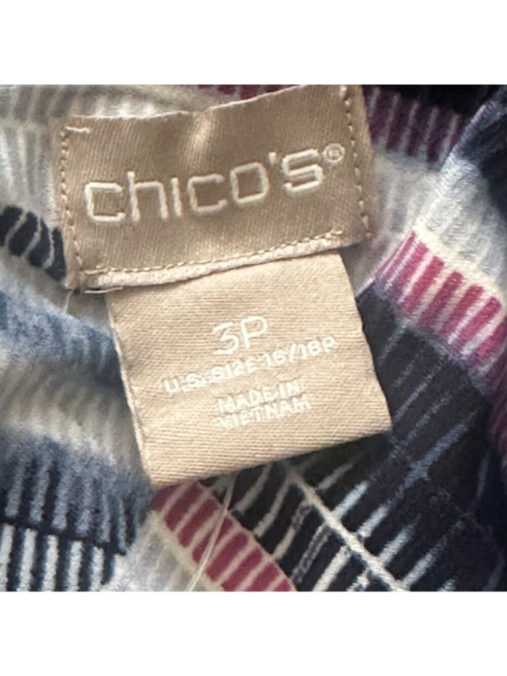 NWT Chicos Knit Maxi Dress Size 3 Petite 3P (US 16) Blue Chevron Stretch Resort - Picture 7 of 10